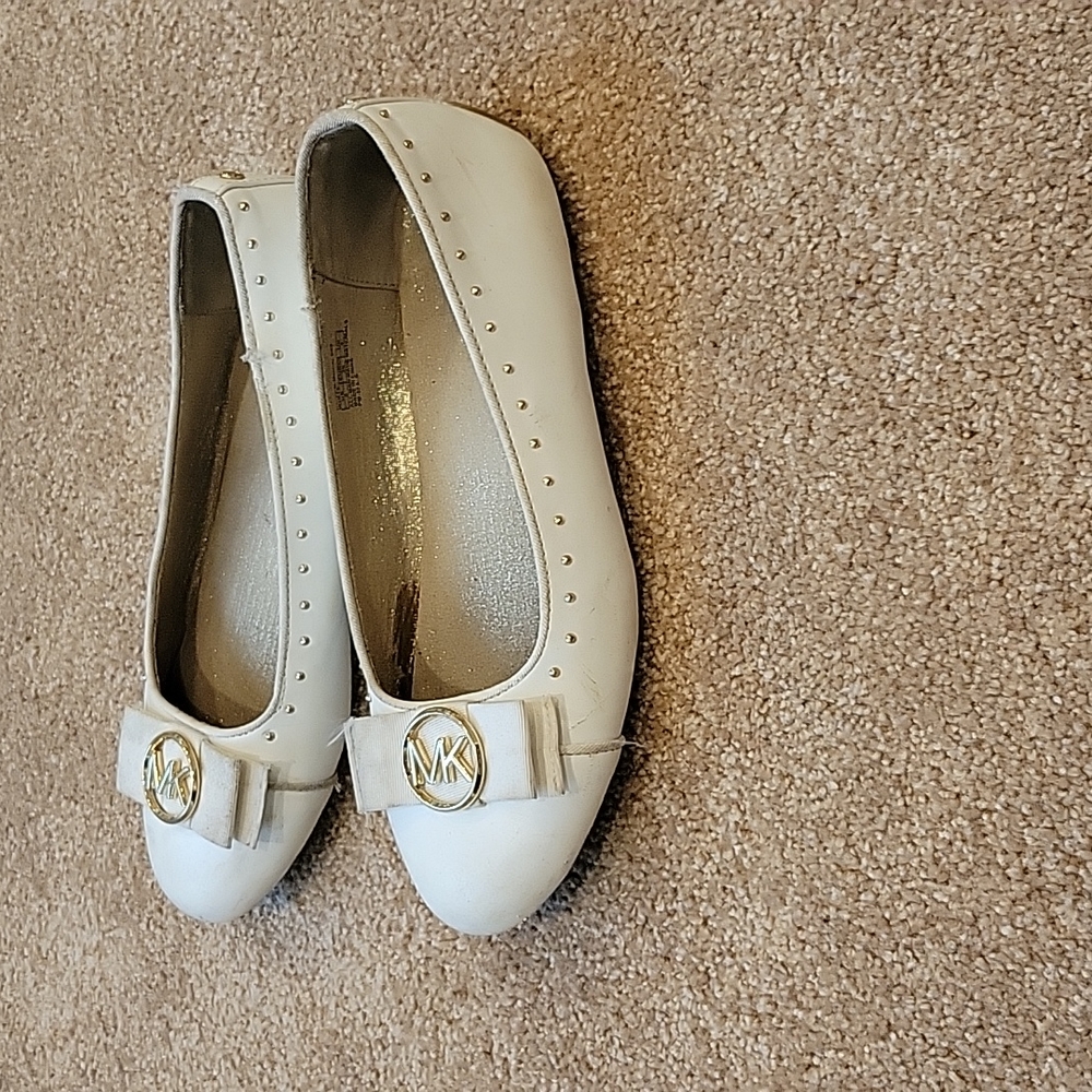 Girls Michael Kors Size 5 White Flats